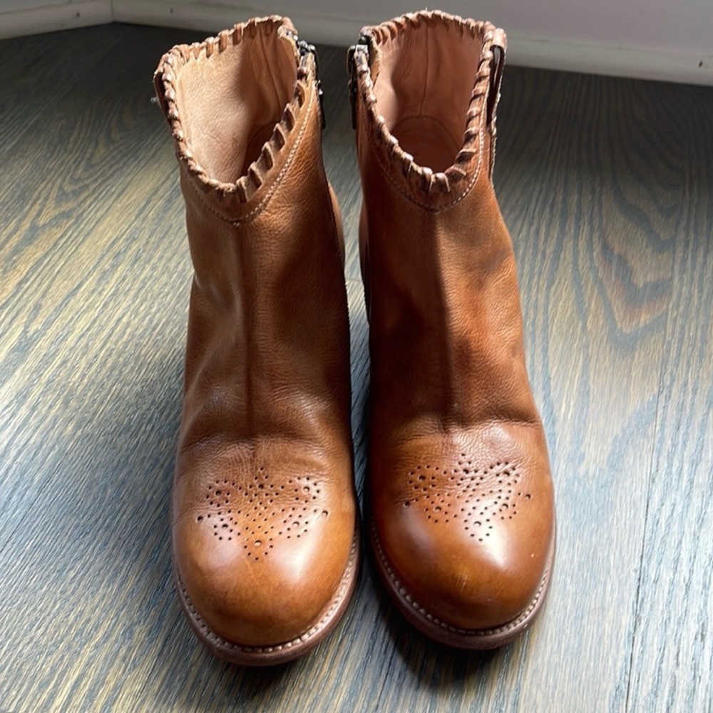 Women’s Bed Stu Tan Leather Ankle Boots Size 11M - Picture 2 of 4